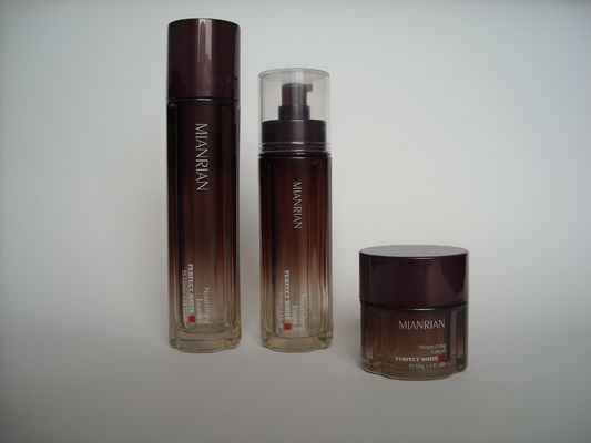 Garrafas de vidro cosméticas vazias do OEM 120ML 35ML 50G 30G Appliqué para o creme do olho da loção